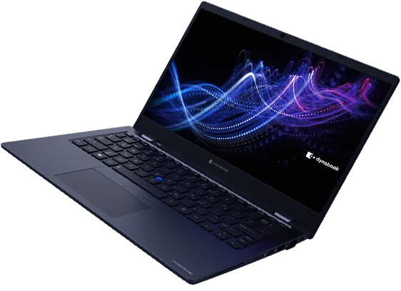 dynabook laptop with a dark blue chassis