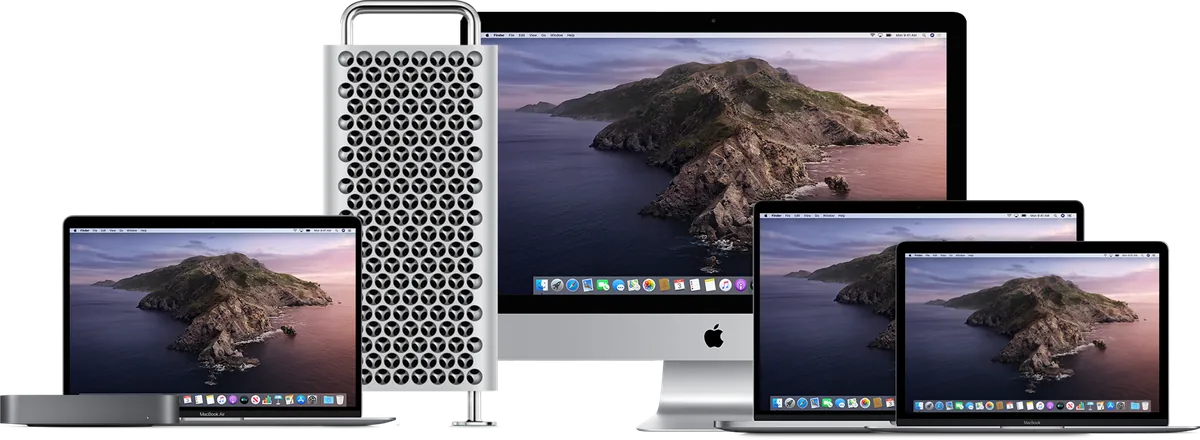 Apple Mac range including MacBook, iMac, Mac Pro and Mac mini