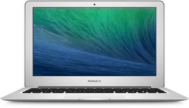 MacBook Air open on a white background